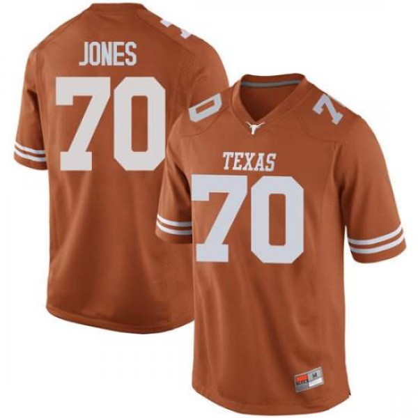 Mens University of Texas #70 Christian Jones Replica Alumni Jersey Orange